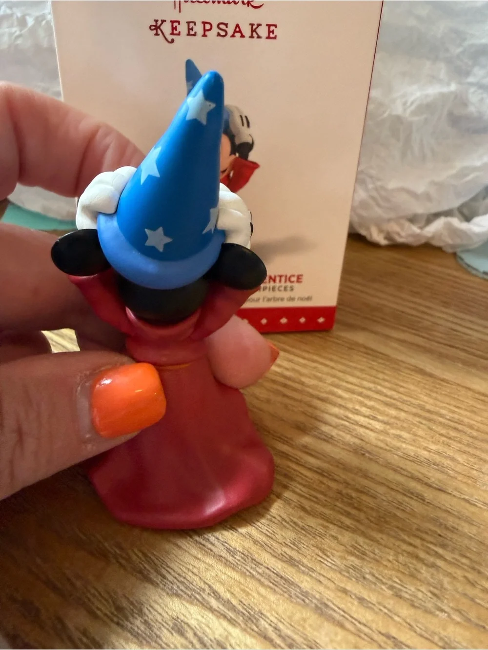Hallmark Sorcerer Mickey Ornament in Blue Hat and Red Robe